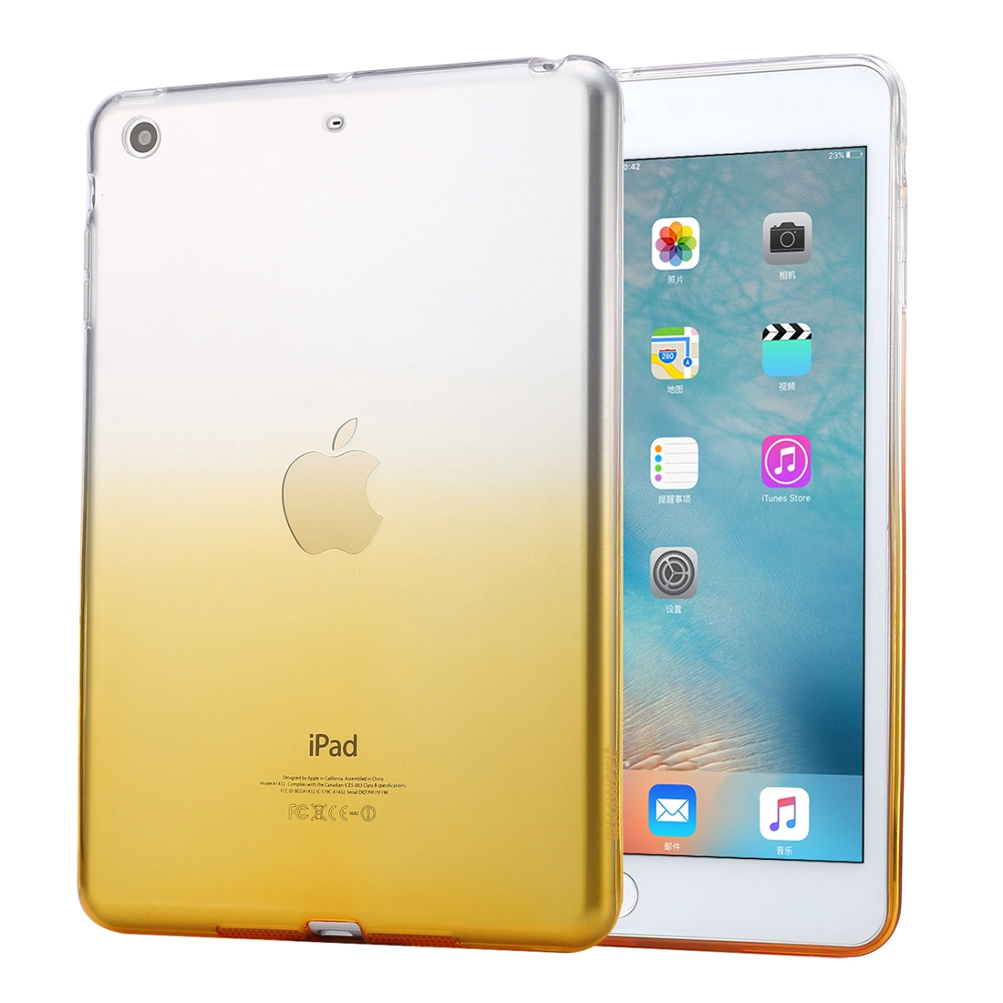 HAWEEL for iPad mini 1 / 2 / 3 Slim Gradient Color Clear Soft TPU Case(Orange) HAWEEL for iPad mini 1 / 2 / 3 Slim Gradient Color Clear Soft TPU Case(Orange)