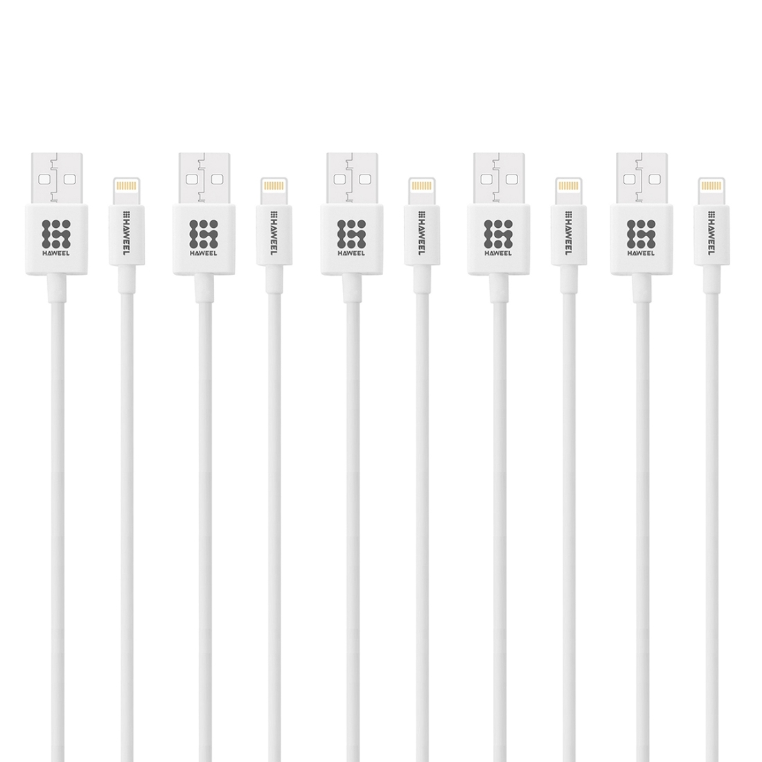 5 PCS HAWEEL 1m 8 Pin USB Data Sync Charging Cable Kits For iPhone X, iPhone 8, iPhone 7 & 7 Plus, iPhone 6 & 6s, iPhone 6 Plus & 6s Plus, iPhone 5 & 5s & 5C, iPad Air, iPad mini(White) 5 PCS HAWEEL 1m 8 Pin USB Data Sync Charging Cable Kits For iPhone X, iPhone 8, iPhone 7 & 7 Plus, iPhone 6 & 6s, iPhone 6 Plus & 6s Plus, iPhone 5 & 5s & 5C, iPad Air, iPad mini(White)