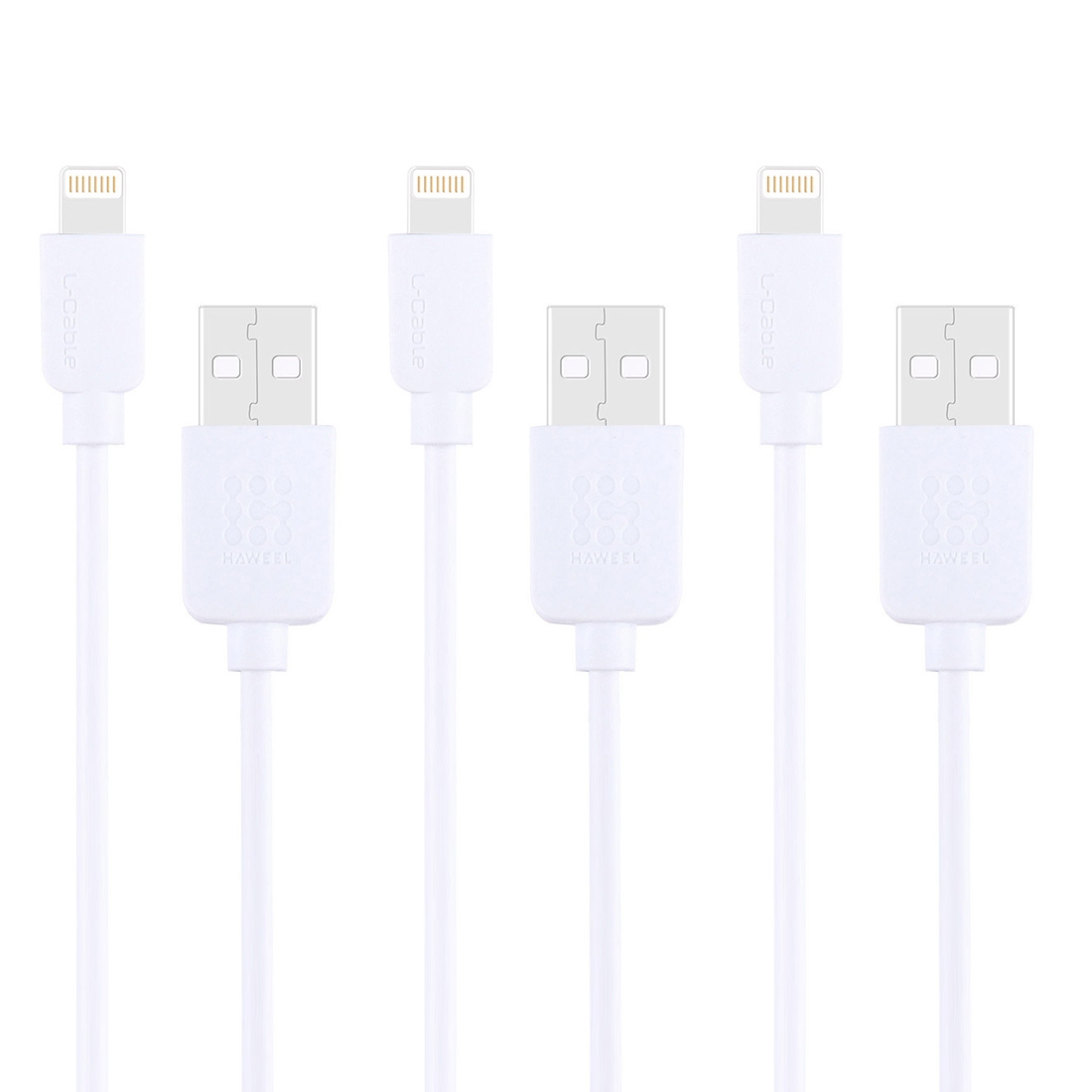 3 PCS HAWEEL 1m High Speed 8 pin to USB Sync and Charging Cable Kit for iPhone, iPad(White) 3 PCS HAWEEL 1m High Speed 8 pin to USB Sync and Charging Cable Kit for iPhone, iPad(White)