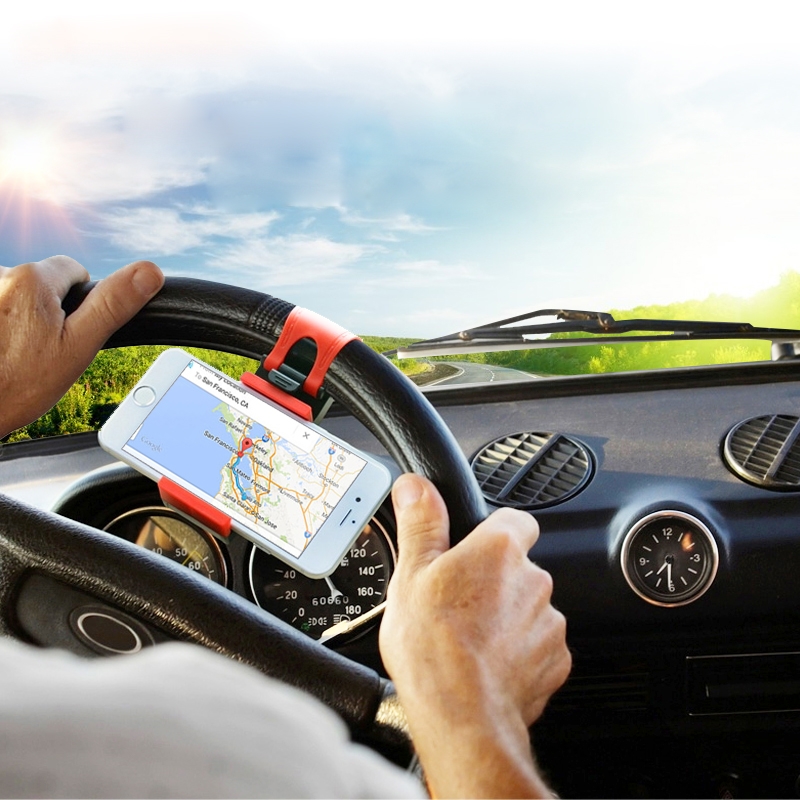 [UK Warehouse] HAWEEL Universal Car Steering Wheel Phone Mount Holder(Red)