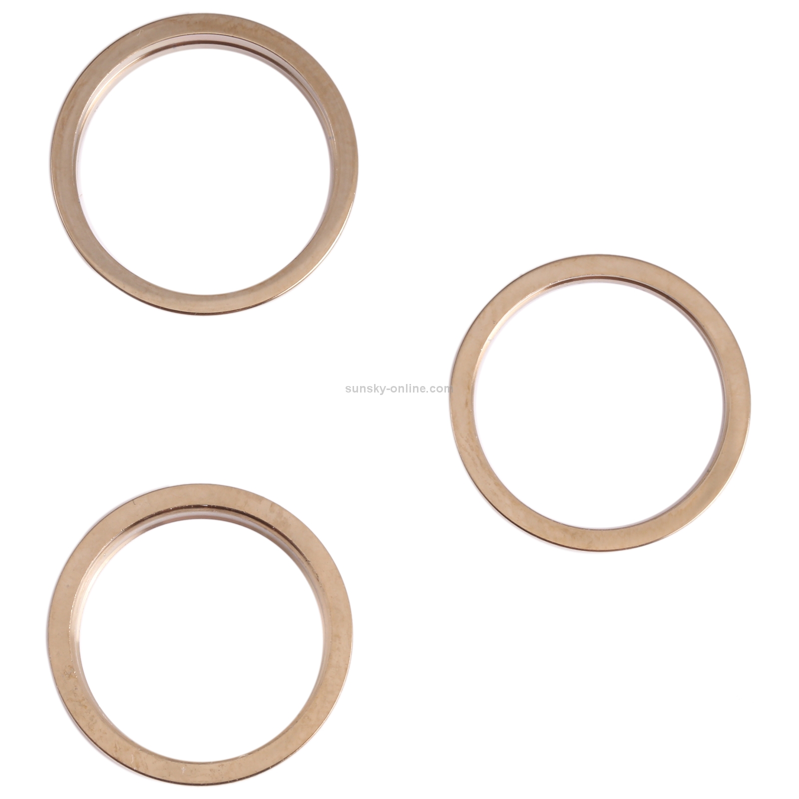 3 PCS Rear Camera Glass Lens Metal Outside Protector Hoop Ring for iPhone 13 Pro Max(Gold)