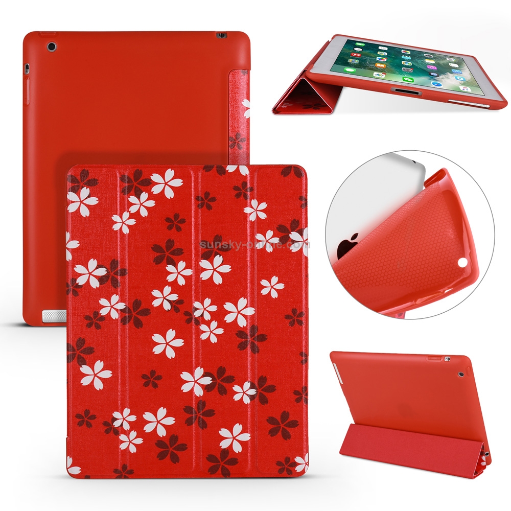 Sakura Pattern Horizontal Flip PU Leather Case for iPad 4 / 3 / 2, with Three-folding Holder & Honeycomb TPU Cover Sakura Pattern Horizontal Flip PU Leather Case for iPad 4 / 3 / 2, with Three-folding Holder & Honeycomb TPU Cover