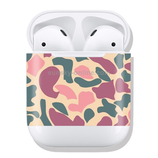 Pink Camouflage Pattern Wireless Earphones Charging Box Protective Film Sticker for Apple AirPods 1/2 Pink Camouflage Pattern Wireless Earphones Charging Box Protective Film Sticker for Apple AirPods 1/2