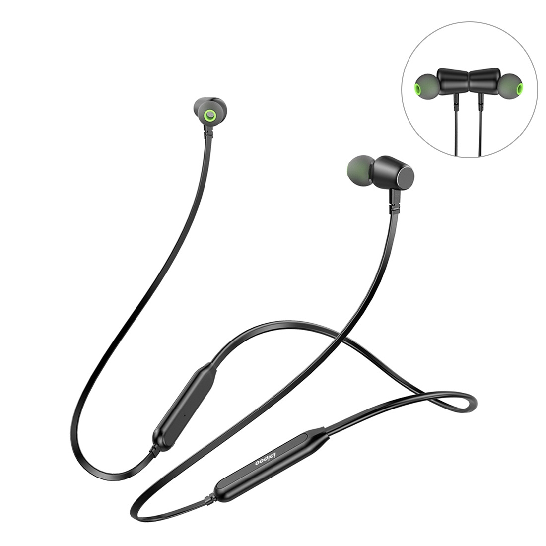 ipipoo GP-1 Magnetic Sports Wireless Bluetooth V4.2 Earphone Neck Halter Style In-ear Headset(Black) ipipoo GP-1 Magnetic Sports Wireless Bluetooth V4.2 Earphone Neck Halter Style In-ear Headset(Black)