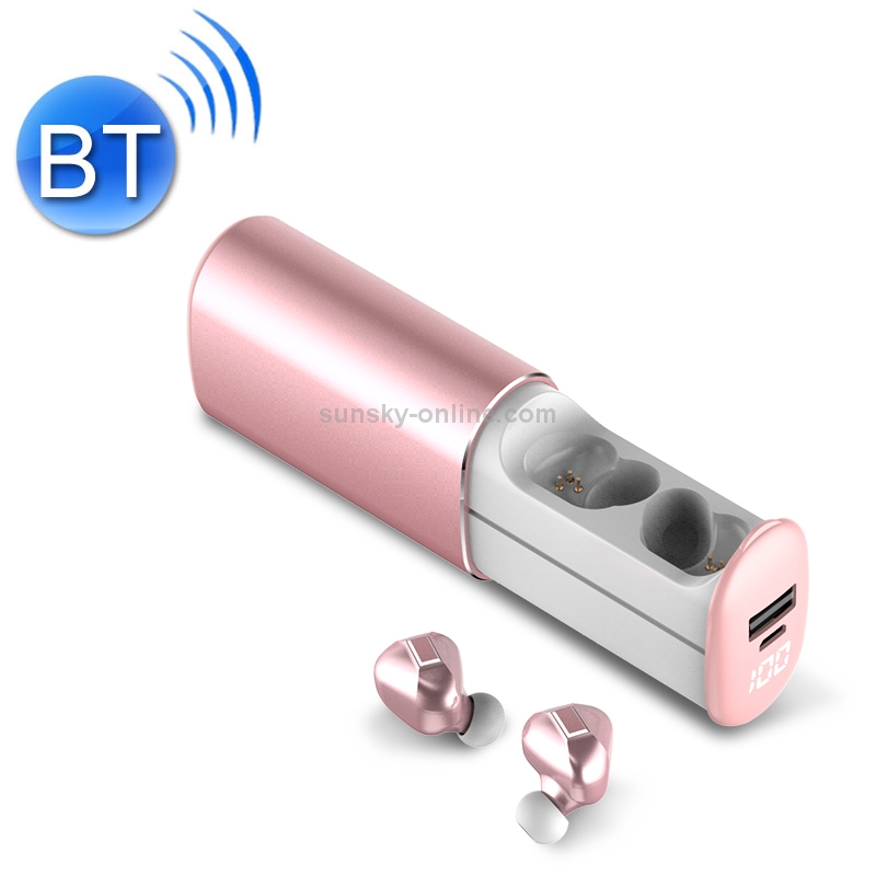 T60 TWS Digital Display Pull-out Switch Bluetooth V5.0 Wireless Earphones(Rose Gold) T60 TWS Digital Display Pull-out Switch Bluetooth V5.0 Wireless Earphones(Rose Gold)