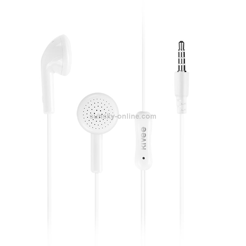 KIVEE KV-MT39 3.5mm Jack Wire-controlled Wired Music Earphone, Supports Calls, Cable Length: 1.2m (White) KIVEE KV-MT39 3.5mm Jack Wire-controlled Wired Music Earphone, Supports Calls, Cable Length: 1.2m (White)
