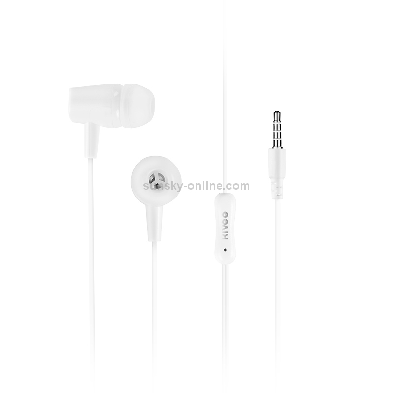 KIVEE KV-MT50 3.5mm Jack Wire-controlled Wired Music Earphone, Supports Calls, Cable Length: 1.2m (White) KIVEE KV-MT50 3.5mm Jack Wire-controlled Wired Music Earphone, Supports Calls, Cable Length: 1.2m (White)