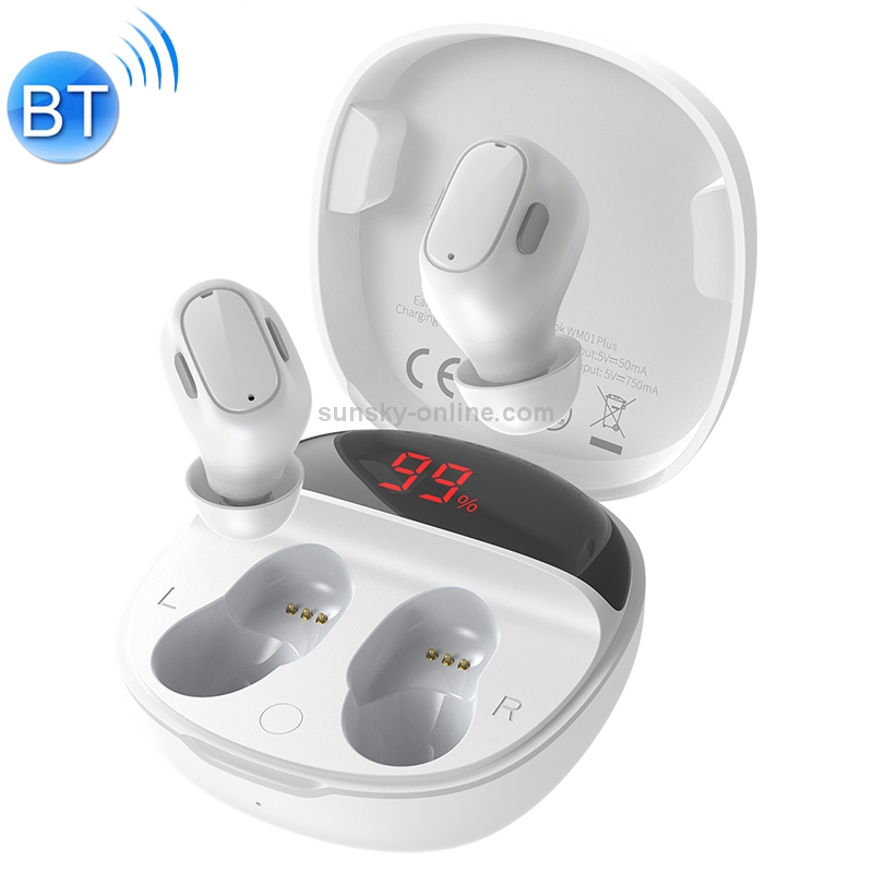 Baseus WM01 Plus Encok Bluetooth 5.0 Intelligent Digital Display True Wireless Bluetooth Earphone with Charging Box(White) Baseus WM01 Plus Encok Bluetooth 5.0 Intelligent Digital Display True Wireless Bluetooth Earphone with Charging Box(White)