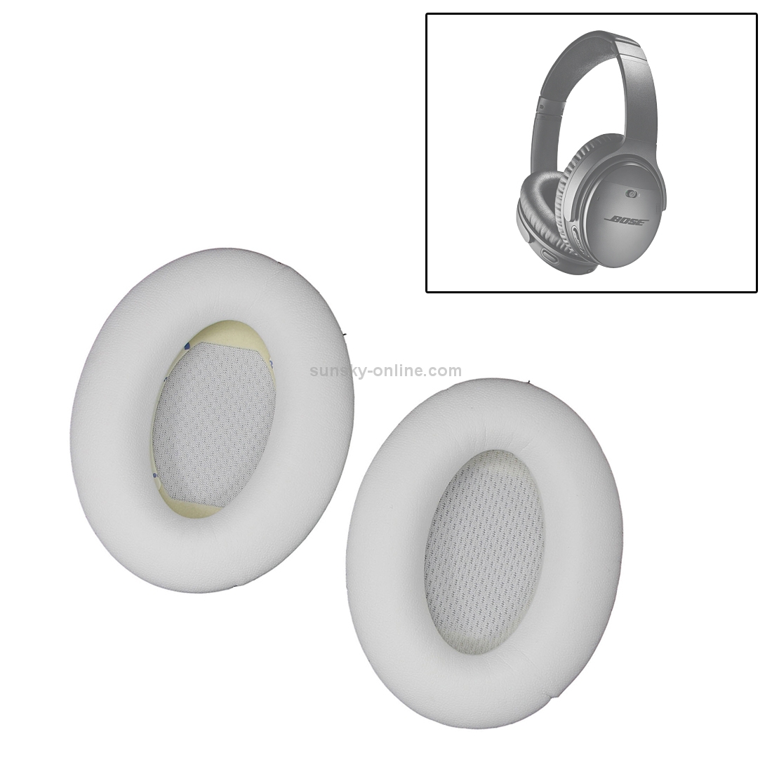 1 Pair For Bose AE2i / AE2w / QC2 / QC15 / AE2 Headset Cushion Sponge Cover Earmuffs Replacement Earpads(White) 1 Pair For Bose AE2i / AE2w / QC2 / QC15 / AE2 Headset Cushion Sponge Cover Earmuffs Replacement Earpads(White)