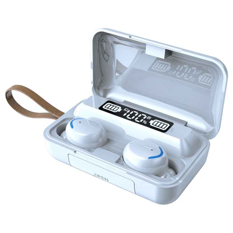 F9-5C LED Light + Digital Display Noise Reduction Bluetooth Earphone with Hand Strap(White) F9-5C LED Light + Digital Display Noise Reduction Bluetooth Earphone with Hand Strap(White)