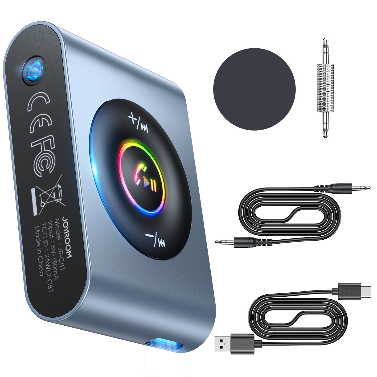 JOYROOM JR-CB1 Car Bluetooth Wireless Receiver (Dark Gray) JOYROOM JR-CB1 Car Bluetooth Wireless Receiver (Dark Gray)