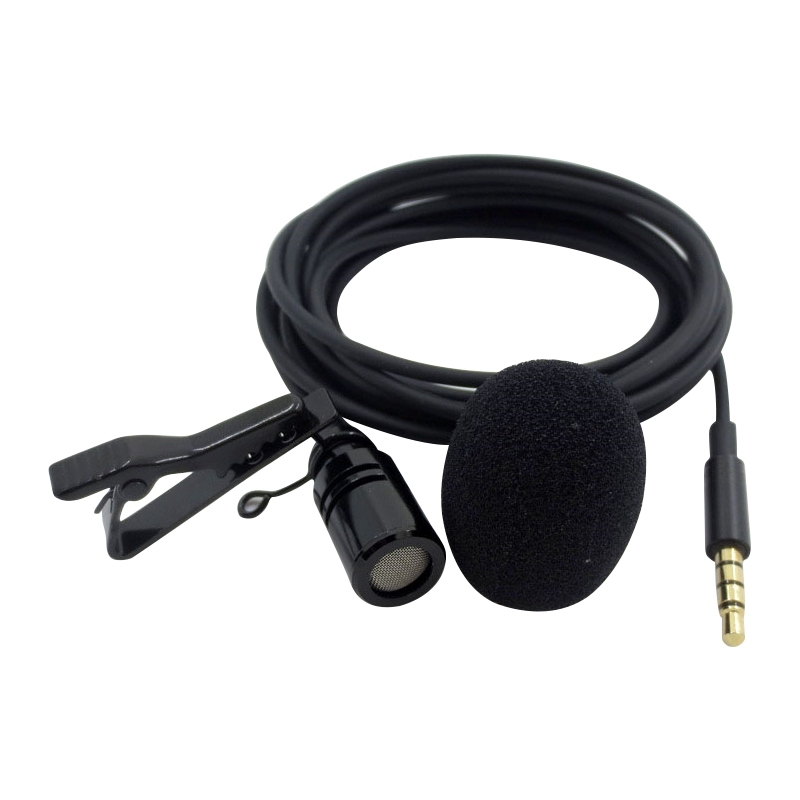 ZS0154 Recording Clip-on Collar Tie Mobile Phone Lavalier Microphone, Cable length: 2.5m (Black)