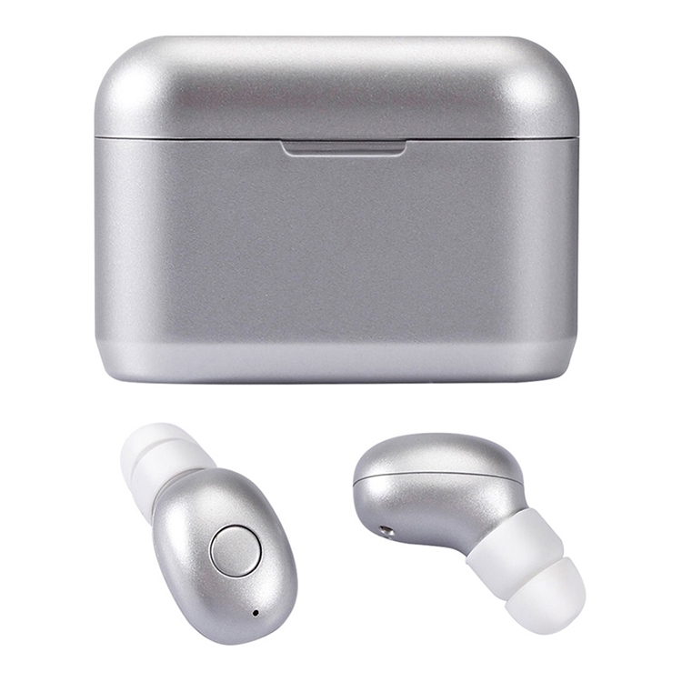 DT-4 IPX Waterproof Bluetooth 5.0 Wireless Bluetooth Earphone with 350mAh Magnetic Charging Box, Support for Calling(Silver) DT-4 IPX Waterproof Bluetooth 5.0 Wireless Bluetooth Earphone with 350mAh Magnetic Charging Box, Support for Calling(Silver)