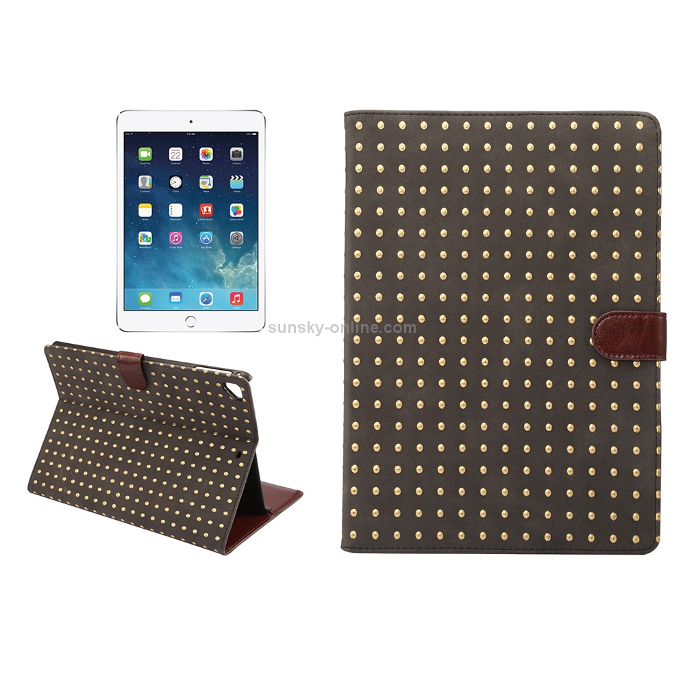 For iPad 9.7 (2018) & New iPad 9.7 (2017 ) / iPad Air 2 / iPad Air / iPad Pro 9.7 Universal Rivet Texture PU + PC Bronzing Horizontal Flip Leather Case with Holder & Card Slots & Wallet & Sleep / Wake-up Function(Black) For iPad 9.7 (2018) & New iPad 9.7 (2017 ) / iPad Air 2 / iPad Air / iPad Pro 9.7 Universal Rivet Texture PU + PC Bronzing Horizontal Flip Leather Case with Holder & Card Slots & Wallet & Sleep / Wake-up Function(Black)