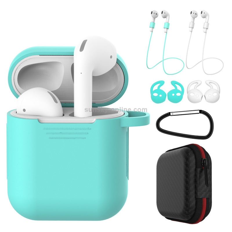 7 PCS Wireless Earphones Shockproof Silicone Protective Case for Apple AirPods 1 / 2(White + Green) 7 PCS Wireless Earphones Shockproof Silicone Protective Case for Apple AirPods 1 / 2(White + Green)