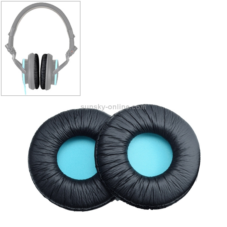 2 PCS For SONY MDR-V55 Earphone Cushion Leather Cover Earmuffs Replacement Earpads (Blue) 2 PCS For SONY MDR-V55 Earphone Cushion Leather Cover Earmuffs Replacement Earpads (Blue)