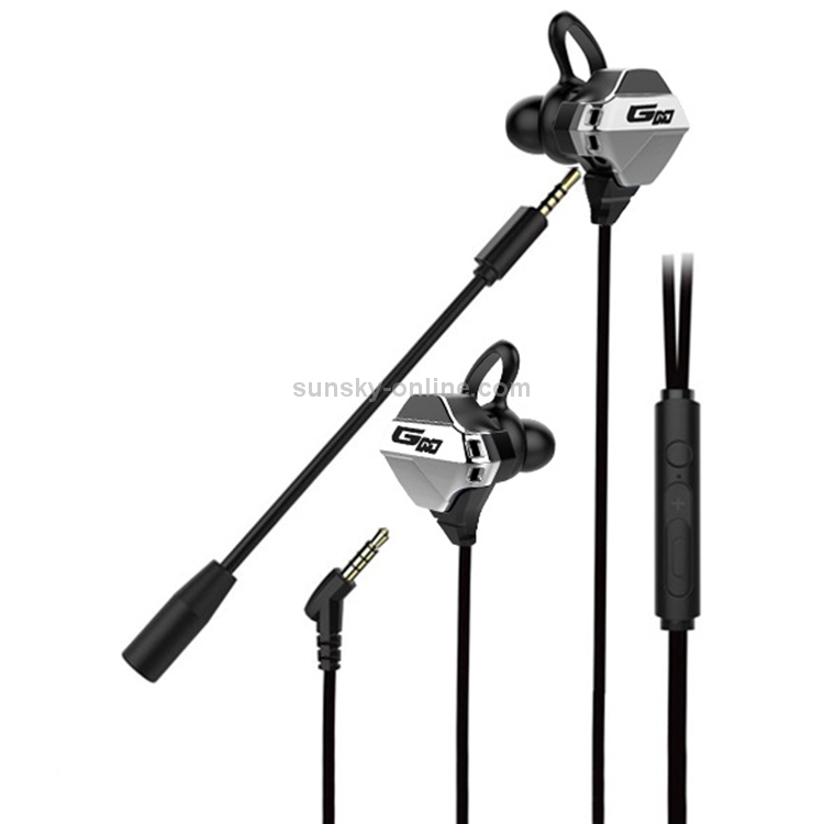 G10-A Wired In Ear 3.5mm Interface Stereo Wire-Controlled HIFI Earphones Video Game Mobile Game Headset With Mic (Black Silver) G10-A Wired In Ear 3.5mm Interface Stereo Wire-Controlled HIFI Earphones Video Game Mobile Game Headset With Mic (Black Silver)