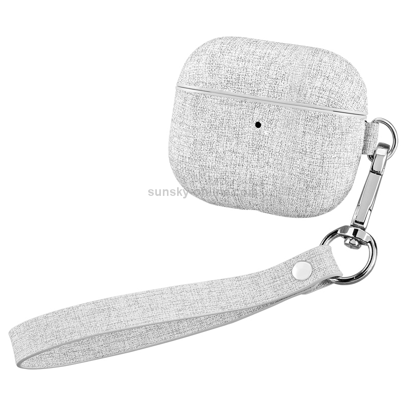 MOMAX FT9A PC + Leather Cloth Texture Earphone Protective Case with Lanyard for AirPods 3(Light Grey) MOMAX FT9A PC + Leather Cloth Texture Earphone Protective Case with Lanyard for AirPods 3(Light Grey)