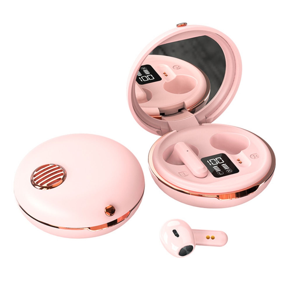 HXSJ Air-S28 TWS Bluetooth 5.3 True Wireless HiFi Stereo Make-up Mirror Earphones with Charging Case (Pink) HXSJ Air-S28 TWS Bluetooth 5.3 True Wireless HiFi Stereo Make-up Mirror Earphones with Charging Case (Pink)