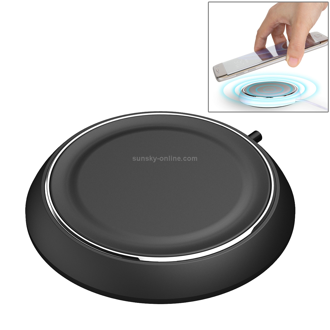 ROCK QI Standard Smart Recognition Auto-disconnect Wireless Charger with Blue Indicator for iPhone 8 / 8 Plus / X & Smart Phones(Black) ROCK QI Standard Smart Recognition Auto-disconnect Wireless Charger with Blue Indicator for iPhone 8 / 8 Plus / X & Smart Phones(Black)