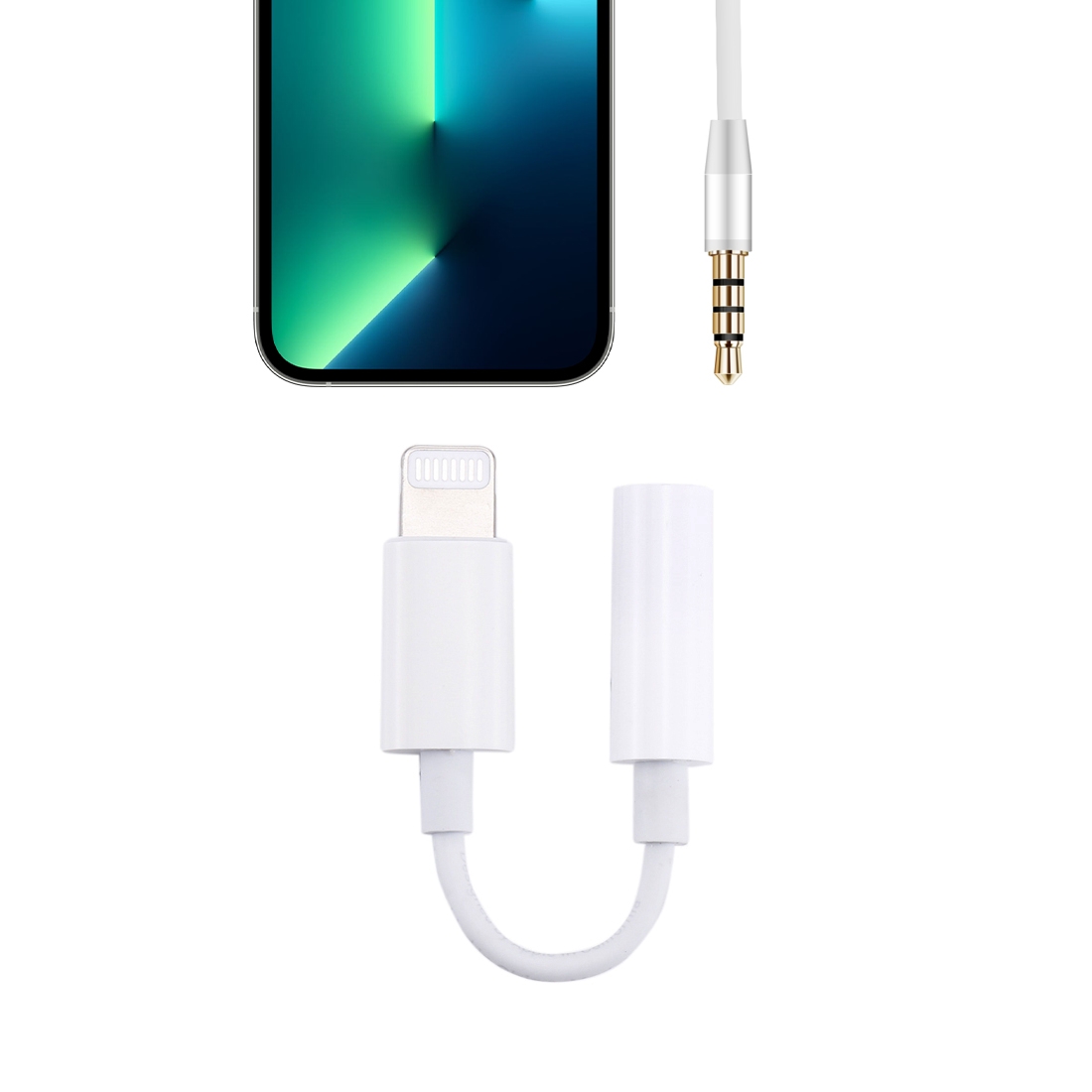 8 Pin to 3.5mm Jack Headphone Connector Converter Audio Adapter(White) 8 Pin to 3.5mm Jack Headphone Connector Converter Audio Adapter(White)