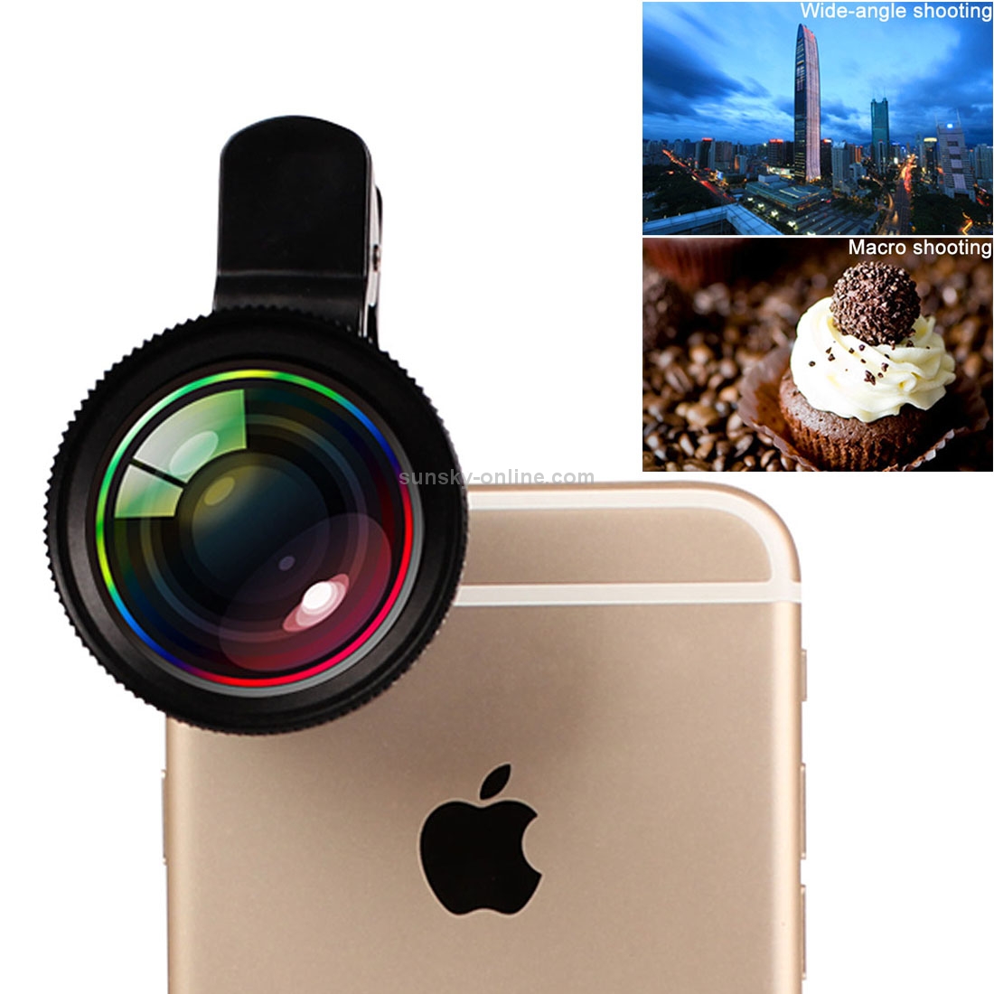 2 in 1 Universal Phone Lens 0.7X Super Wide Angle + 12X Macro Lens with Clip 2 in 1 Universal Phone Lens 0.7X Super Wide Angle + 12X Macro Lens with Clip