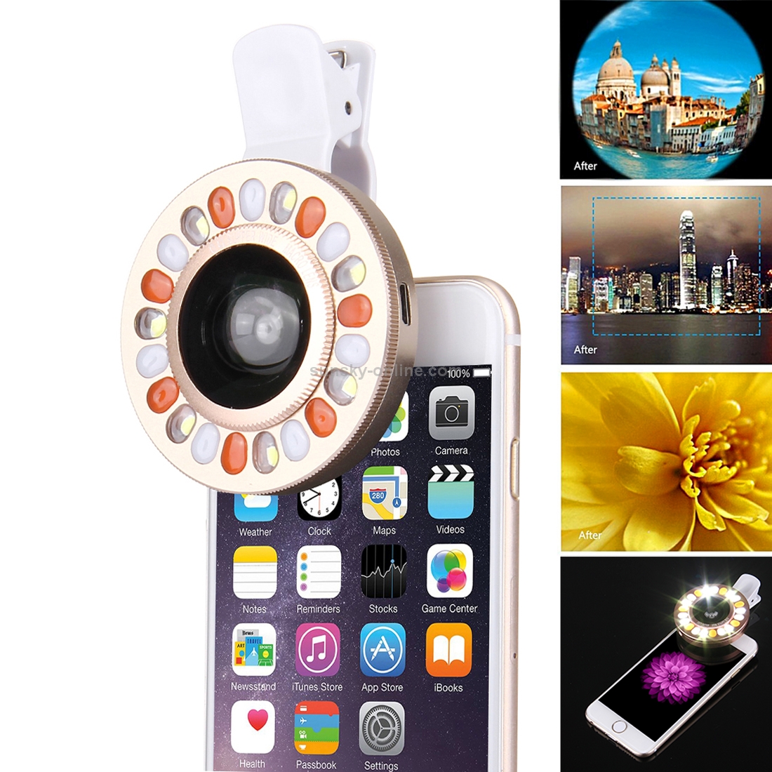 Universal 0.4X Wide Angle Multi-function LED Flash Light Phone Lens with Clip Universal 0.4X Wide Angle Multi-function LED Flash Light Phone Lens with Clip