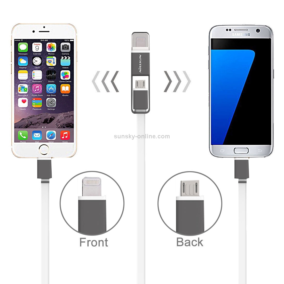 NILLKIN 1.2m 2.1A Plus Cable 8 Pin & Micro USB to USB 2.0 Soft TPE Data Sync Charging Cable with Additional Port Cap & String Bandage for iPhone & iPad & iPod & Samsung & LG & Huawei & Xiaomi & Meizu & OPPO(White) NILLKIN 1.2m 2.1A Plus Cable 8 Pin & Micro USB to USB 2.0 Soft TPE Data Sync Charging Cable with Additional Port Cap & String Bandage for iPhone & iPad & iPod & Samsung & LG & Huawei & Xiaomi & Meizu & OPPO(White)