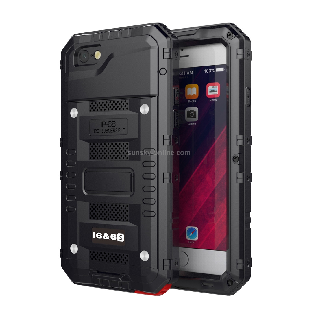 Waterproof Dustproof Shockproof Zinc Alloy + Silicone Case for iPhone 6 & 6s (Black) Waterproof Dustproof Shockproof Zinc Alloy + Silicone Case for iPhone 6 & 6s (Black)