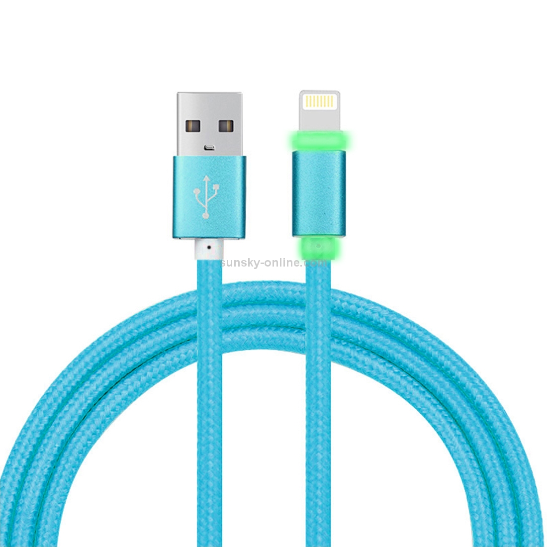 1.2M Woven Style 8pin to USB Data Sync Cable with Double LED Indicator Light for iPhone & iPad & iPod(Blue) 1.2M Woven Style 8pin to USB Data Sync Cable with Double LED Indicator Light for iPhone & iPad & iPod(Blue)