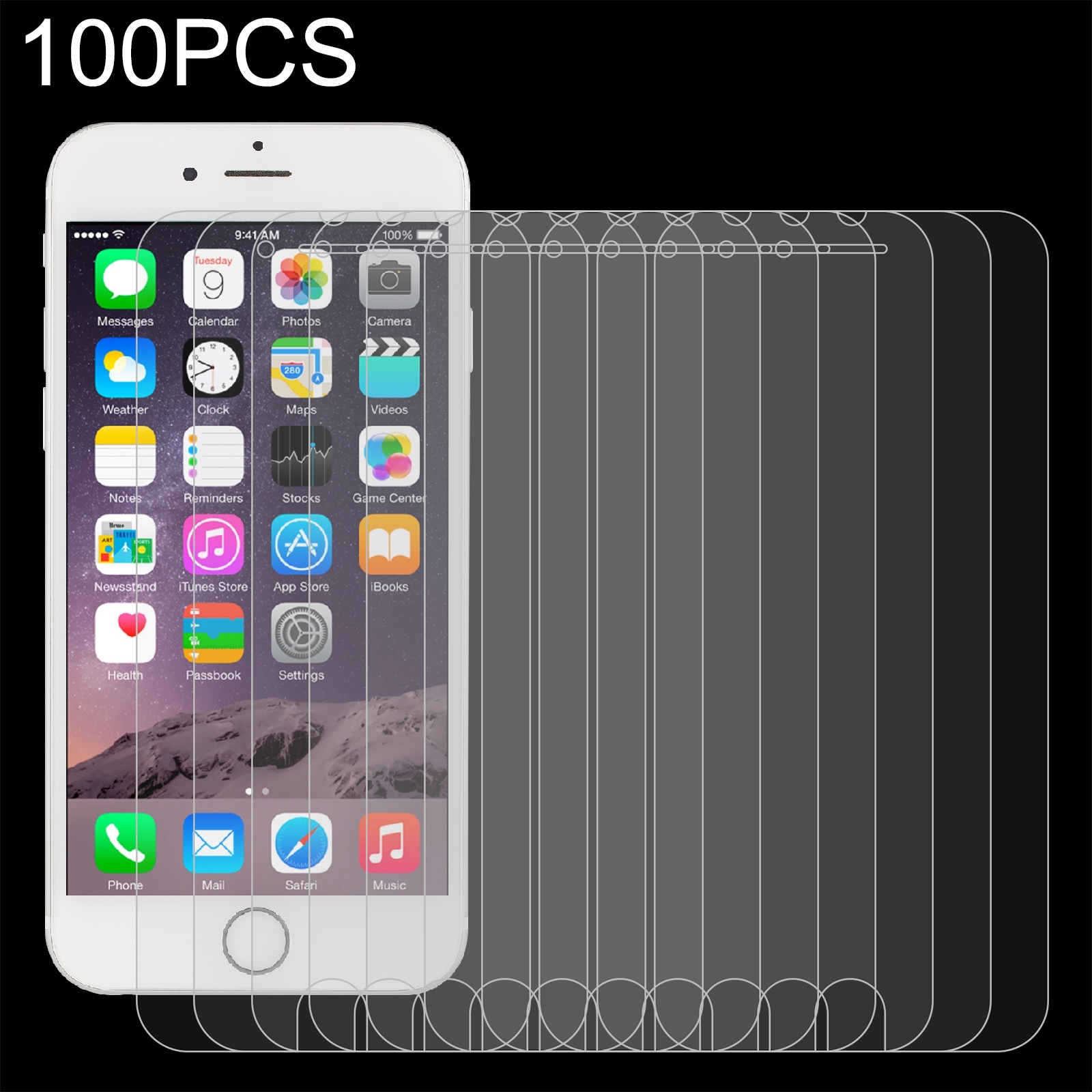100 PCS for iPhone 8 / 7 / 6 / 6S 0.26mm 9H Surface Hardness 2.5D Explosion-proof Tempered Glass Non-full Screen Film 100 PCS for iPhone 8 / 7 / 6 / 6S 0.26mm 9H Surface Hardness 2.5D Explosion-proof Tempered Glass Non-full Screen Film