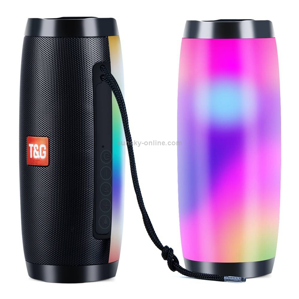 T&G TG157 Bluetooth 4.2 Mini Portable Wireless Bluetooth Speaker with Melody Colorful Lights(Black)