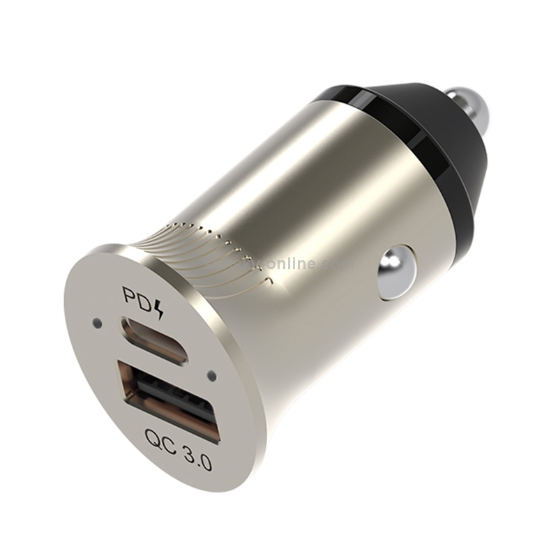 PD USB-C / Type-C + QC3.0 USB Fast Charging Car Charger with Dual LED Indicator PD USB-C / Type-C + QC3.0 USB Fast Charging Car Charger with Dual LED Indicator