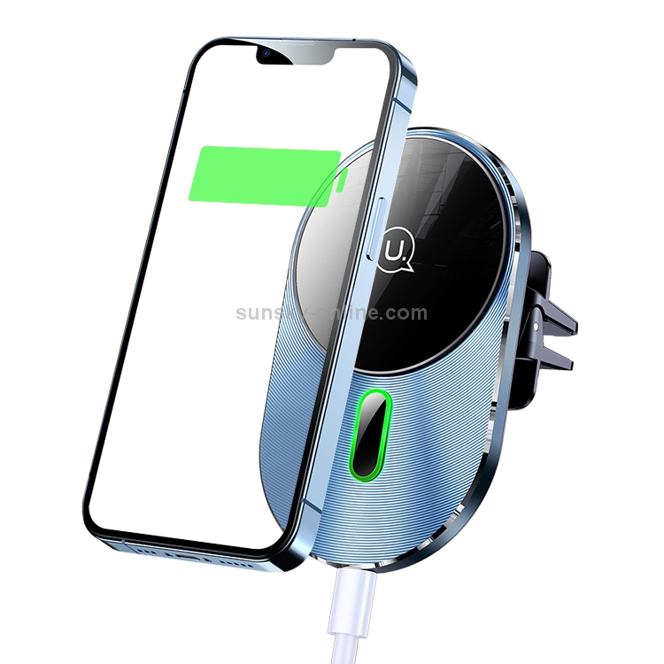 USAMS US-CD170 15W Air Outlet Magnetic Wireless Charging Car Phone Holder Bracket USAMS US-CD170 15W Air Outlet Magnetic Wireless Charging Car Phone Holder Bracket
