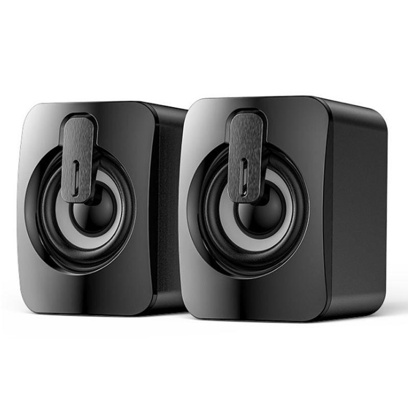 A2 USB 2.0 Wire-controlled Non-luminous Mobile Phone Computer Mini Desktop Speaker(Black)