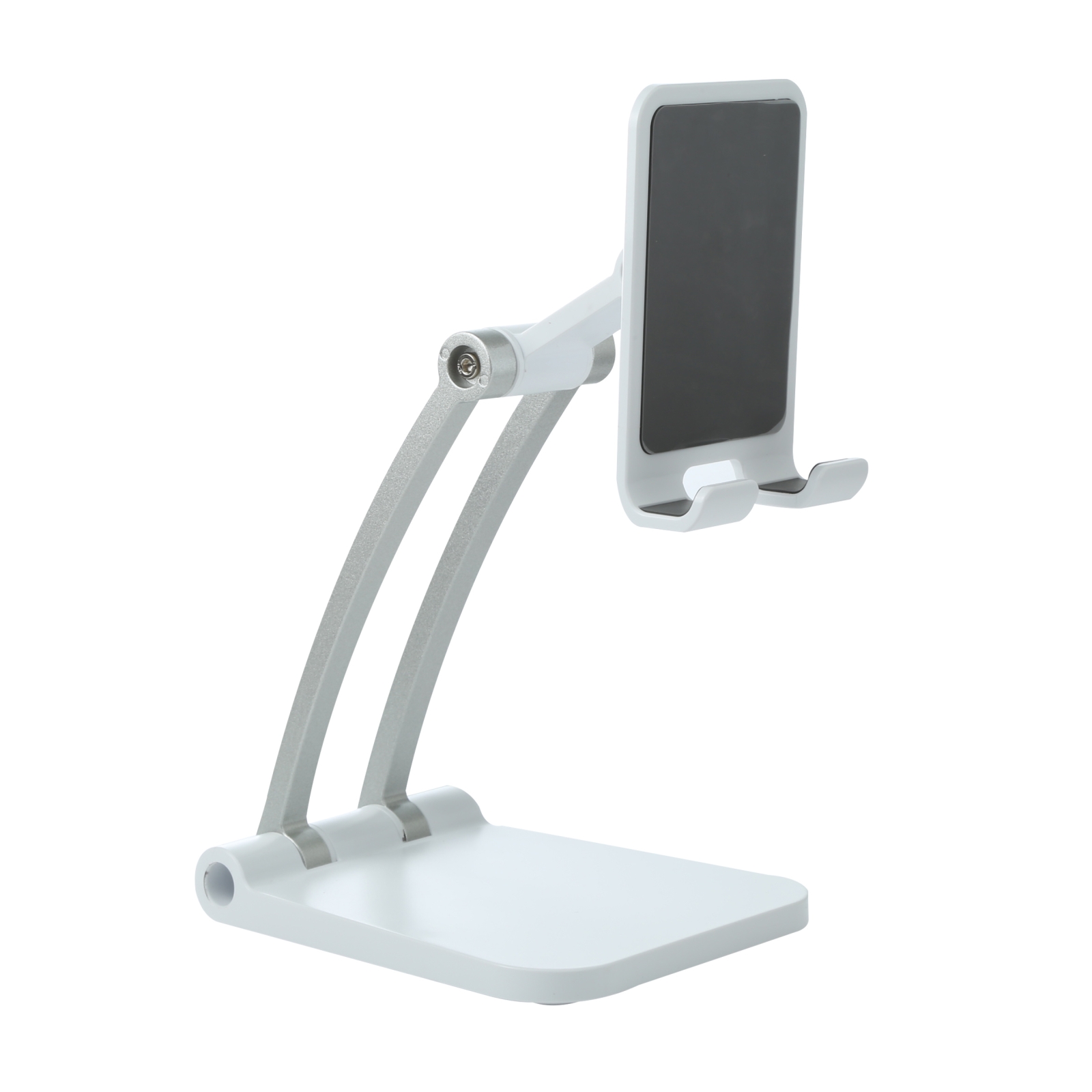 A18 Universal Aluminum Alloy Two-section Folding Mobile Phone Tablet Holder(White) A18 Universal Aluminum Alloy Two-section Folding Mobile Phone Tablet Holder(White)