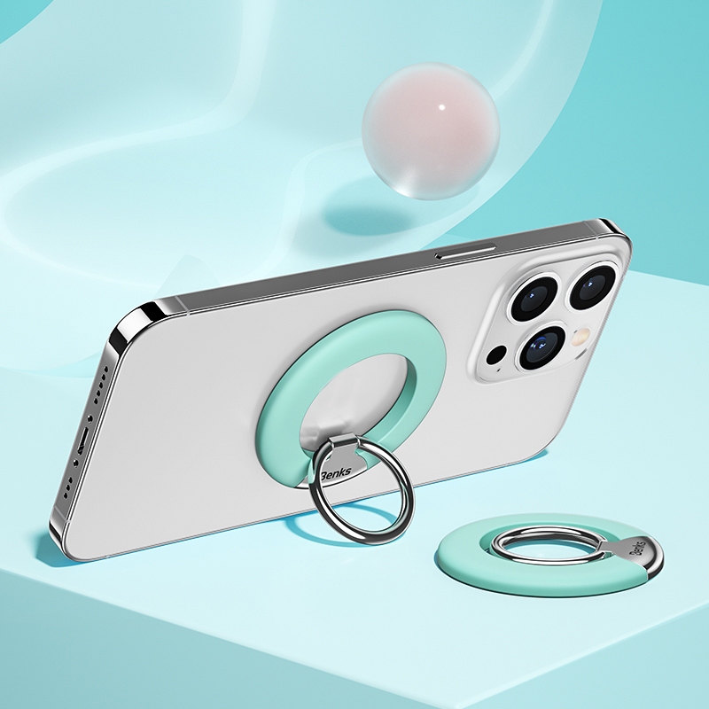 Benks L42 Mobile Phone Liquid Silicone Magnetic Ring Holder (Cyan) Benks L42 Mobile Phone Liquid Silicone Magnetic Ring Holder (Cyan)