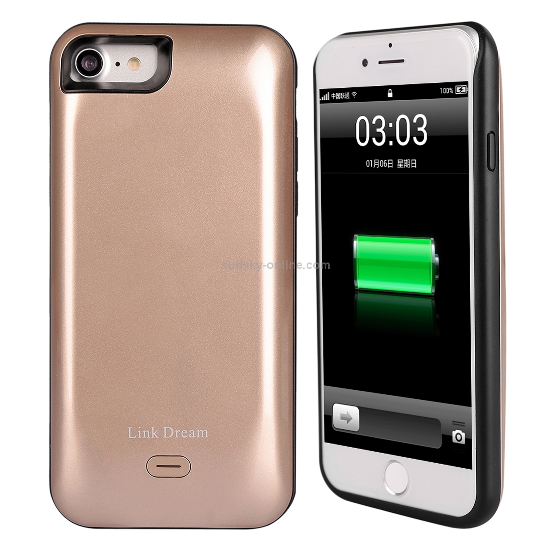 Link Dream New Bee 5200mAh Ultra Thin Backup External Battery Charger Case / Rechargeable Power Bank Case for iPhone 7 & 8(Gold) Link Dream New Bee 5200mAh Ultra Thin Backup External Battery Charger Case / Rechargeable Power Bank Case for iPhone 7 & 8(Gold)