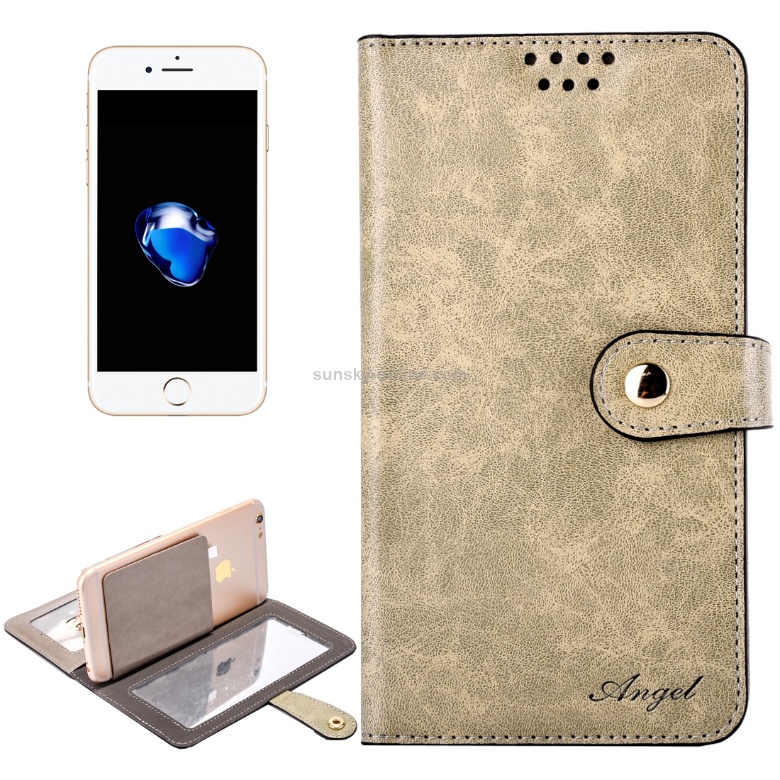 Universal Horizontal Flip Leather Case with Mirror & Holder & Card Slots & Wallet & Photo Frame for  iPhone 8 & 7  & 6s & 6, Size: 15 x 7.5 x 1.5 cm(Brown)