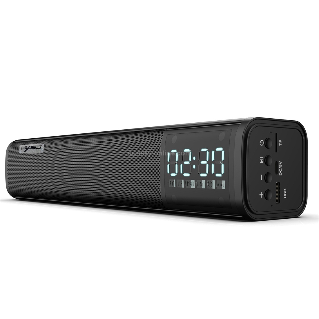 HXSJ Q2 Bluetooth 5.0 Stylish Desktop Bluetooth Speaker, Support FM / TF Card / AUX / USB / Alarm Clock (Black) HXSJ Q2 Bluetooth 5.0 Stylish Desktop Bluetooth Speaker, Support FM / TF Card / AUX / USB / Alarm Clock (Black)
