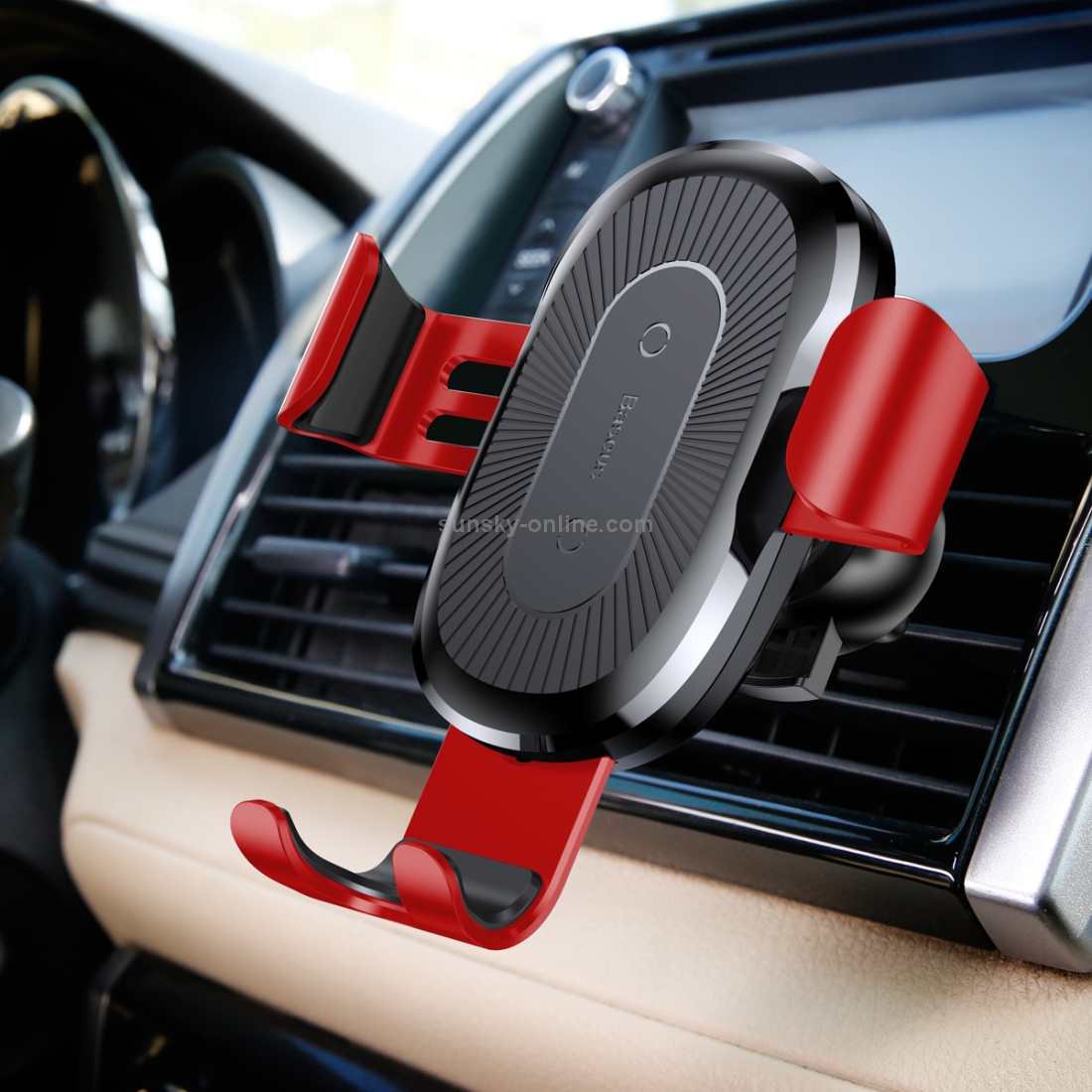 Baseus 5V 2A PC + Silicone Gravity Holder Clamp Car Air Outlet Vent Fast Wireless Charger Baseus 5V 2A PC + Silicone Gravity Holder Clamp Car Air Outlet Vent Fast Wireless Charger