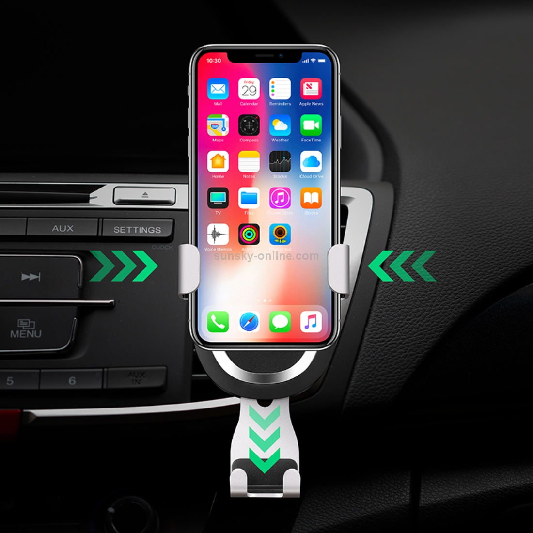 YAOMAISI 5V 1.5A Aluminum Alloy + ABS Gravity Holder Clamp Car Air Outlet Vent Fast Wireless Charger YAOMAISI 5V 1.5A Aluminum Alloy + ABS Gravity Holder Clamp Car Air Outlet Vent Fast Wireless Charger