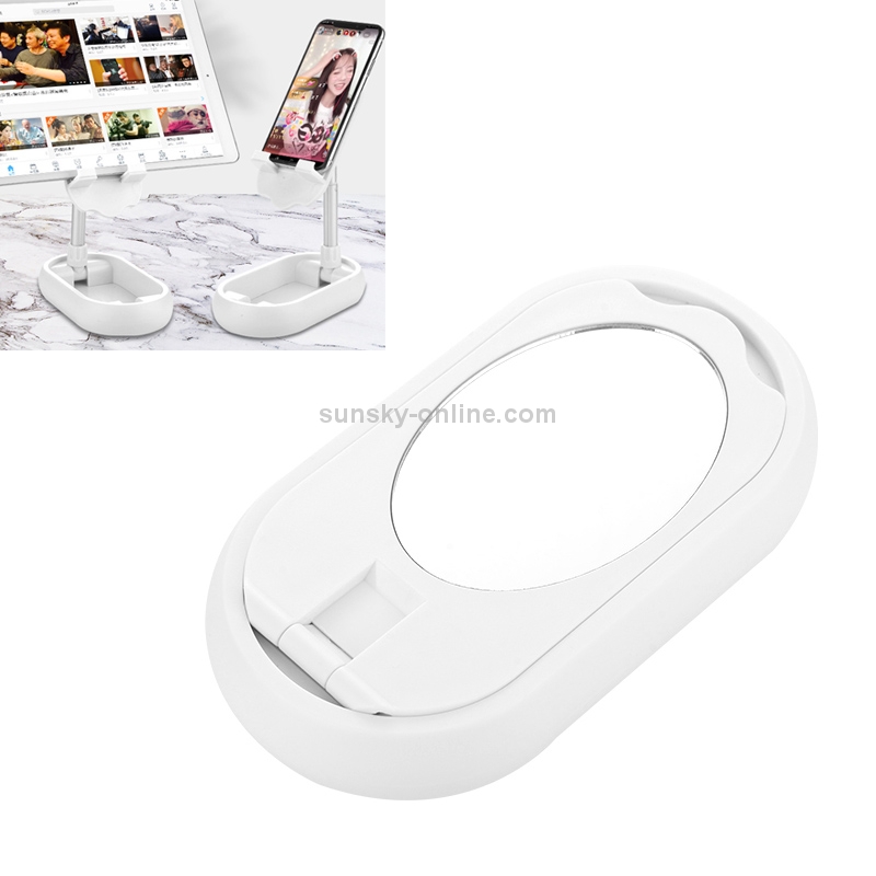 XC03 Telescopic Folding Mobile Phone Tablet Mirror Desktop Holder Bracket (White) XC03 Telescopic Folding Mobile Phone Tablet Mirror Desktop Holder Bracket (White)