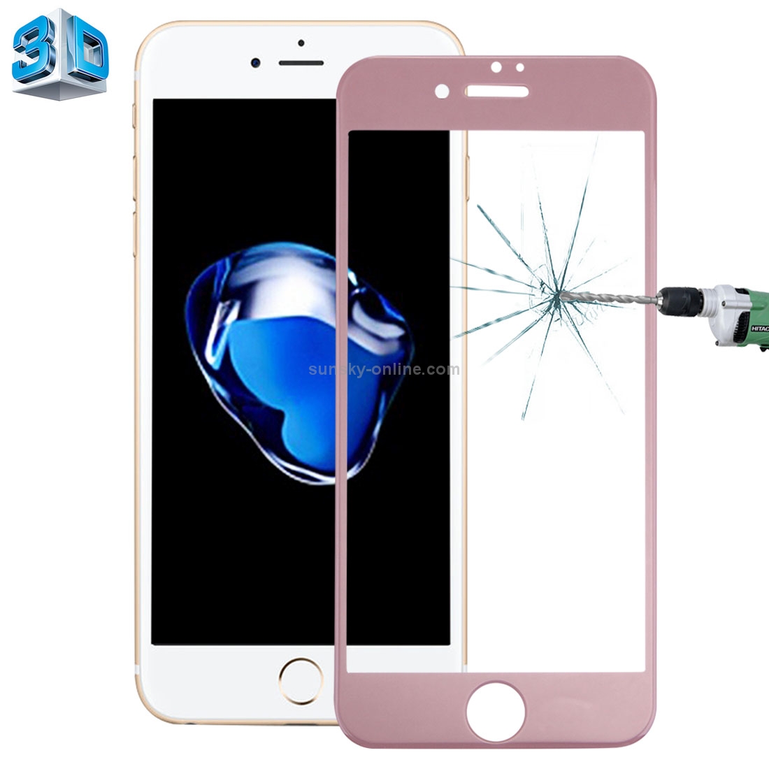 For iPhone 7 Plus 0.26mm 9H Surface Hardness 3D Explosion-proof Colorized Silk-screen Tempered Glass Full Screen Film (Rose Gold) For iPhone 7 Plus 0.26mm 9H Surface Hardness 3D Explosion-proof Colorized Silk-screen Tempered Glass Full Screen Film (Rose Gold)