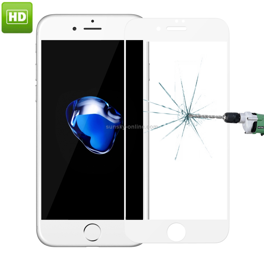Baseus for iPhone 7 Plus 0.2mm 9H Surface Hardness Explosion-proof HD Silk-screen Tempered Glass Full Screen Film(White) Baseus for iPhone 7 Plus 0.2mm 9H Surface Hardness Explosion-proof HD Silk-screen Tempered Glass Full Screen Film(White)