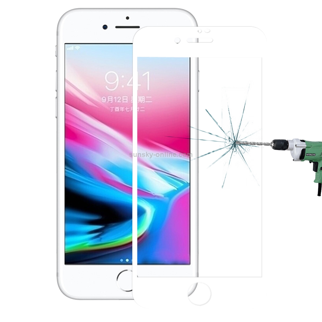 For iPhone 8 0.26mm 9H Surface Hardness 2.5D Explosion-proof Full Screen Silk-screen Tempered Glass Screen Film (White) For iPhone 8 0.26mm 9H Surface Hardness 2.5D Explosion-proof Full Screen Silk-screen Tempered Glass Screen Film (White)