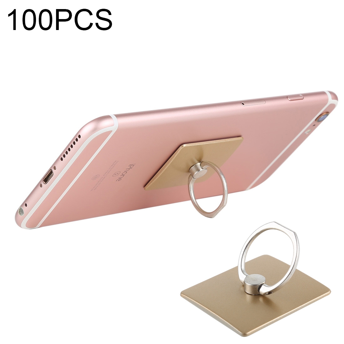 100 PCS Universal Finger Ring Mobile Phone Holder Stand(Gold) 100 PCS Universal Finger Ring Mobile Phone Holder Stand(Gold)