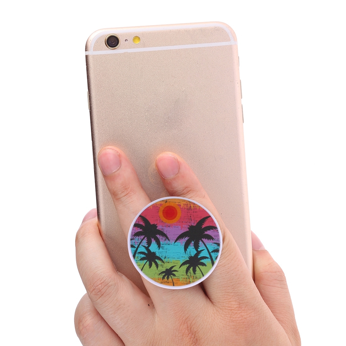 Multi-Function Coconut Tree Pattern Universal Phone Holder Expanding Stand Grip Clamp Rope Stand for Smartphones Multi-Function Coconut Tree Pattern Universal Phone Holder Expanding Stand Grip Clamp Rope Stand for Smartphones