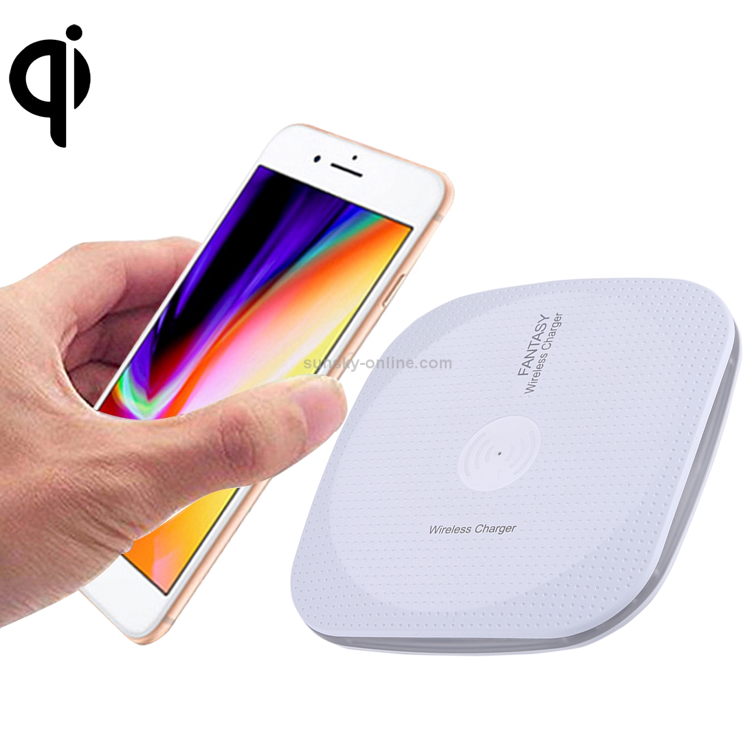 5V 1A Universal Square Qi Standard Fast Wireless Charger with Indicator Light(White) 5V 1A Universal Square Qi Standard Fast Wireless Charger with Indicator Light(White)