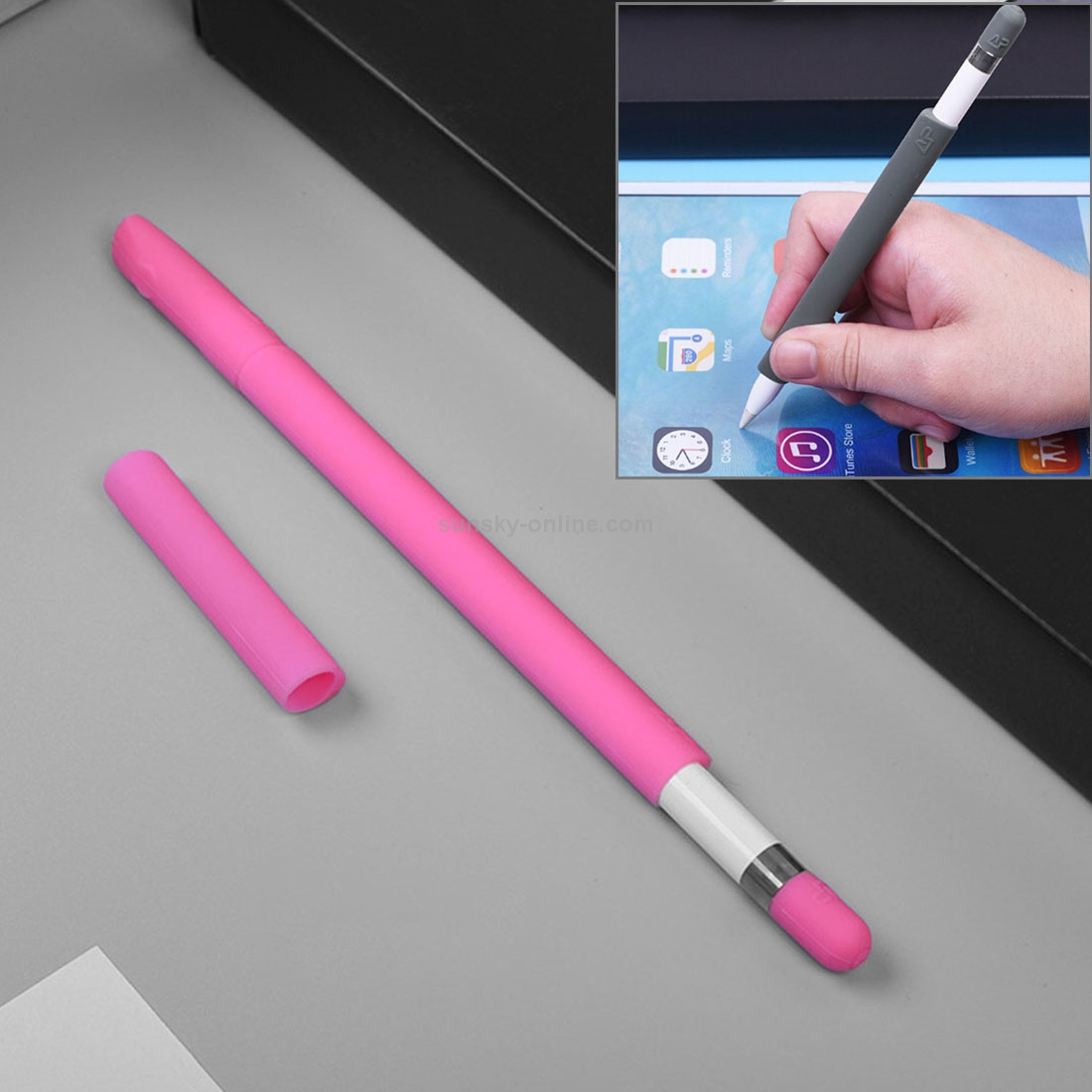 For Apple Pencil Creative 4 in 1 Anti-lost (Pencil Cap + Pencil Point + 2*Penholder Cover) TouchPen Silicone Protective Set(Magenta) For Apple Pencil Creative 4 in 1 Anti-lost (Pencil Cap + Pencil Point + 2*Penholder Cover) TouchPen Silicone Protective Set(Magenta)